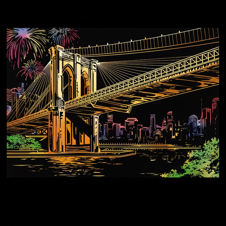 Ponte di Brooklyn · New York · il disegno finito