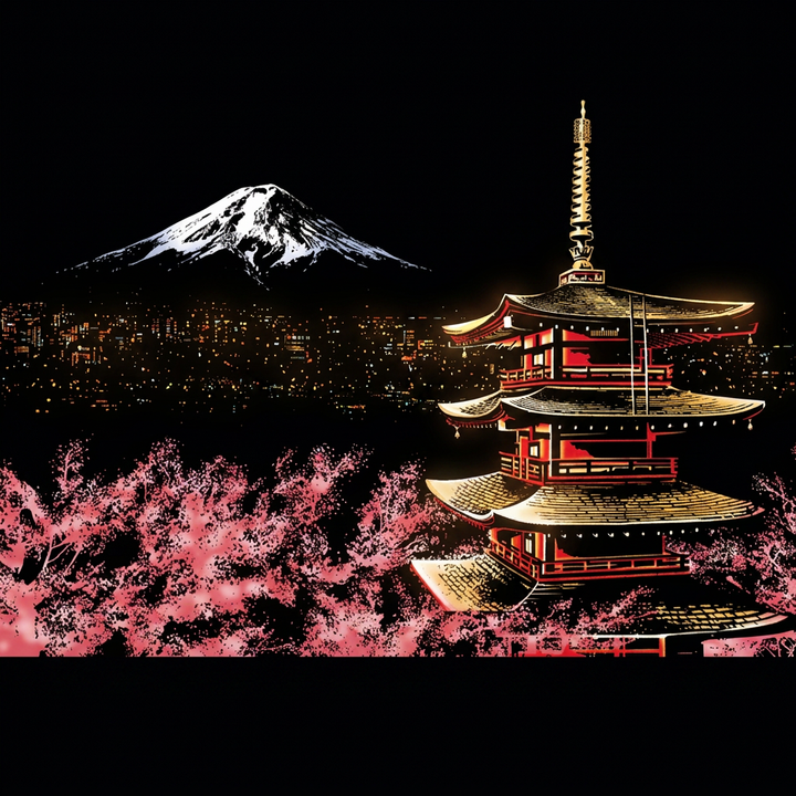 Monte Fuji · Giappone · il disegno finito