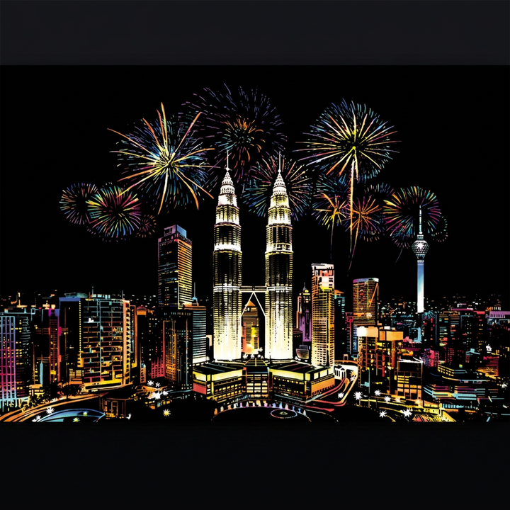 Torri Petronas · Kuala Lumpur · il disegno finito