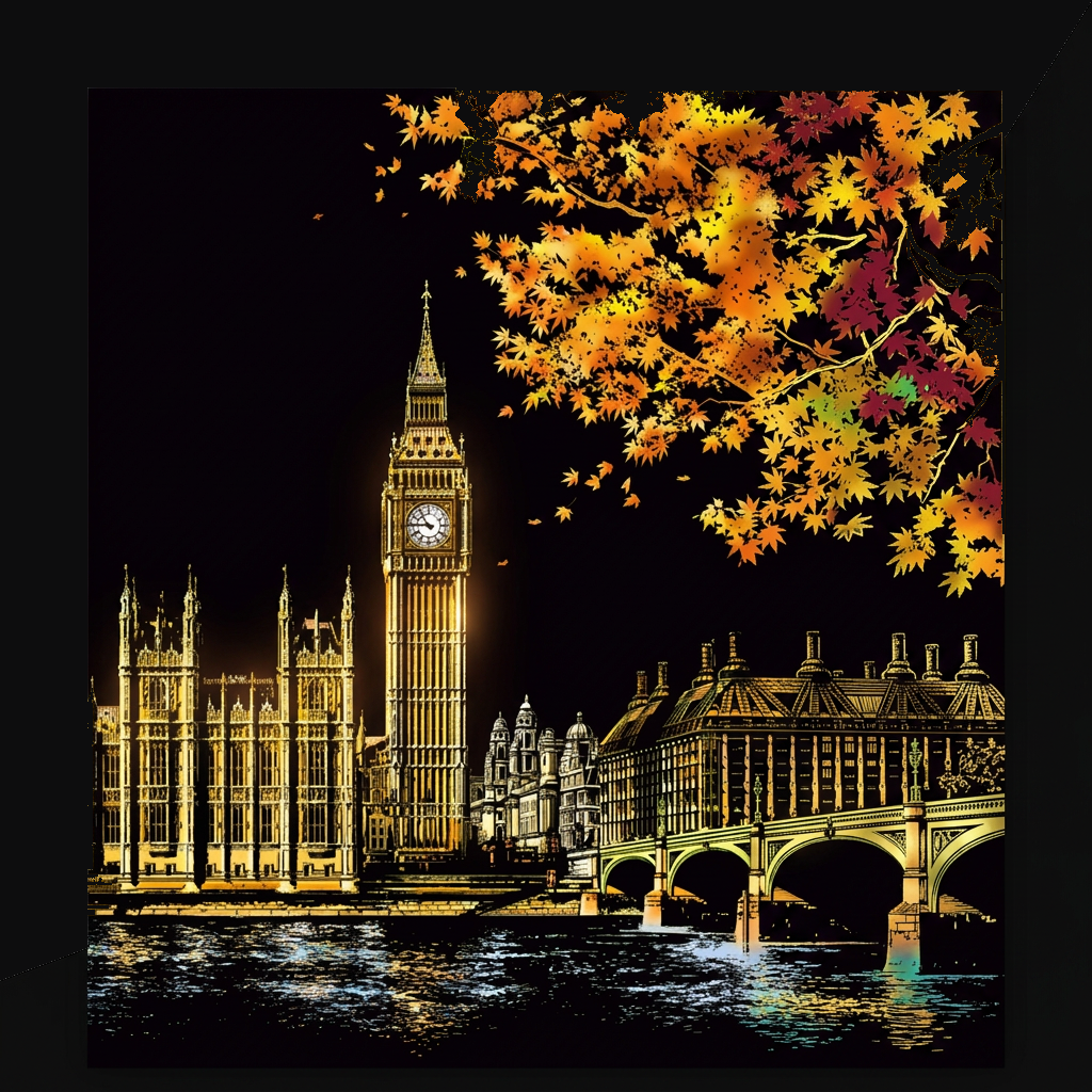 Londra · Il Big Ben · tessera del disegno