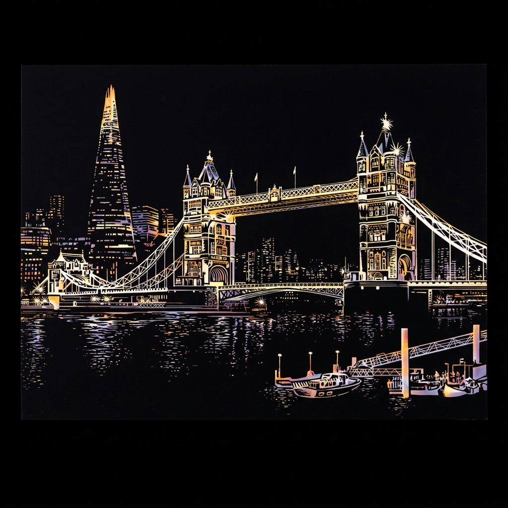 Londra · Il Tower Bridge · tessera del disegno