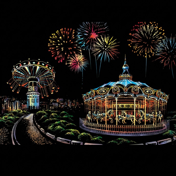 Luna park · Una notte alla fiera · il disegno finito