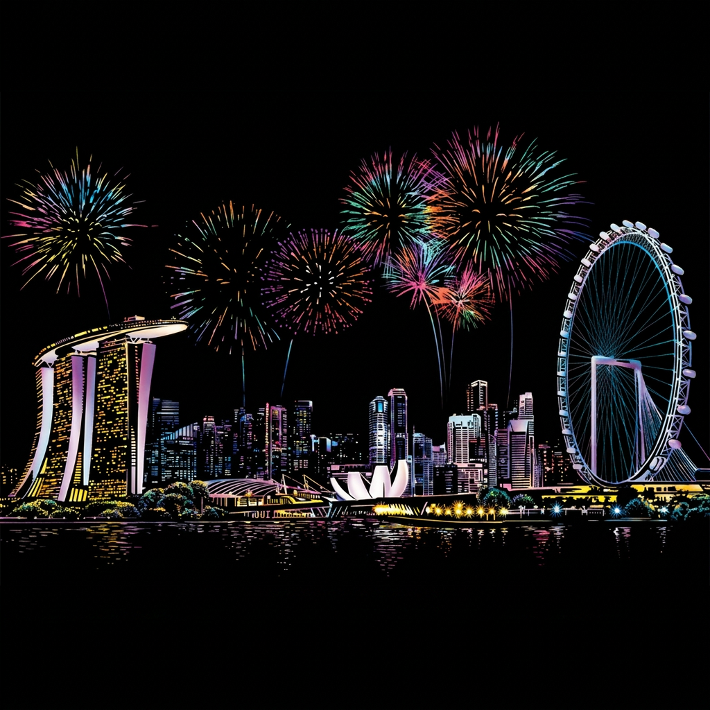 Singapore · Marina Bay · tessera del disegno