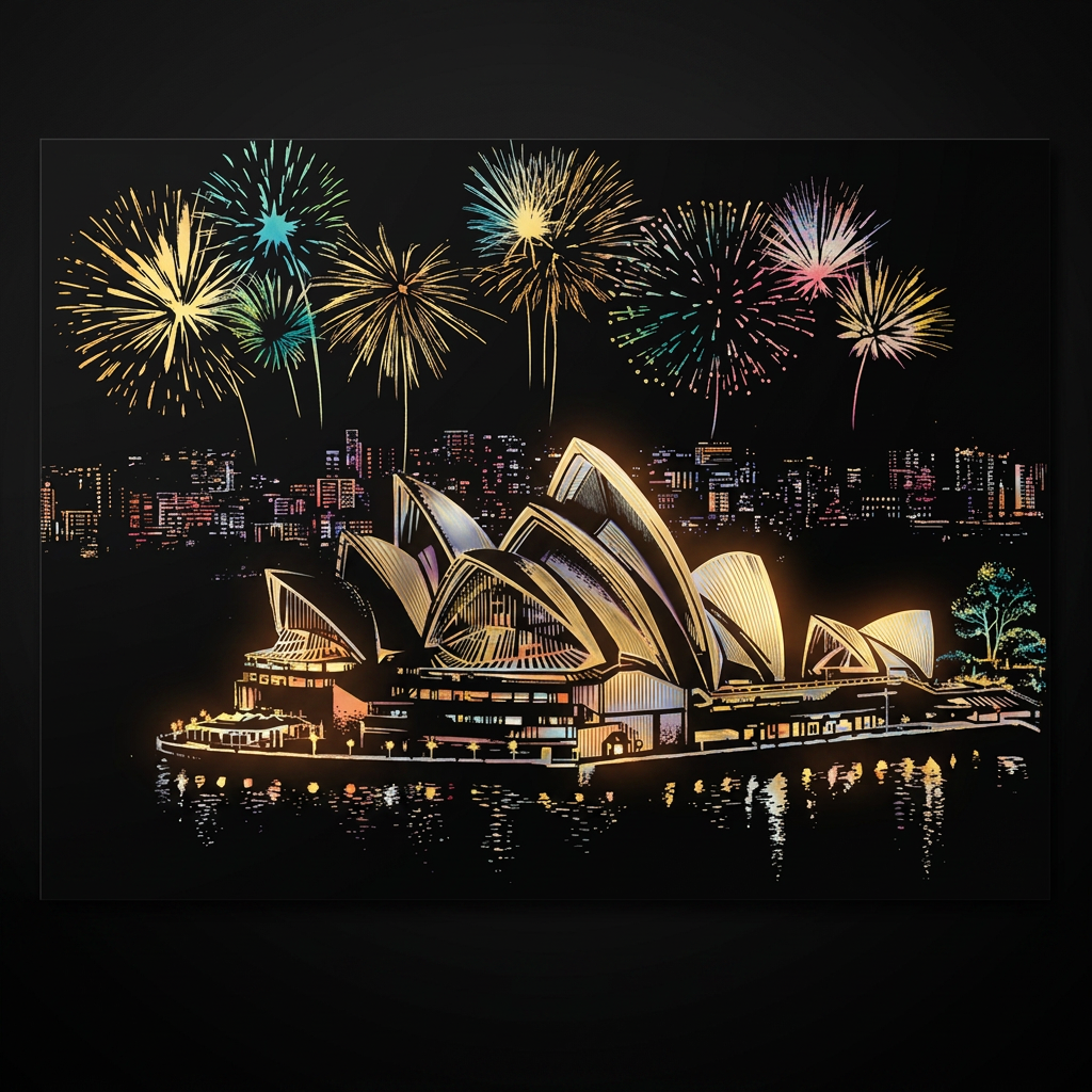 Sydney · L'Opera House · tessera del disegno