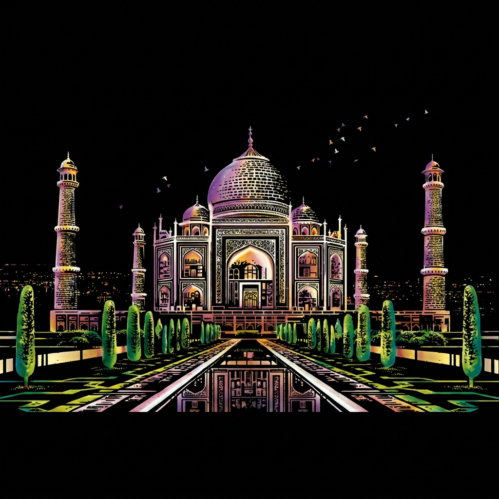 Taj Mahal · India · tessera del disegno
