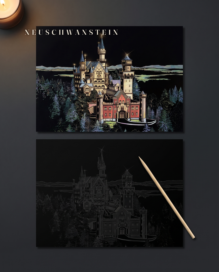 Castello di Neuschwanstein · Baviera · il disegno finito