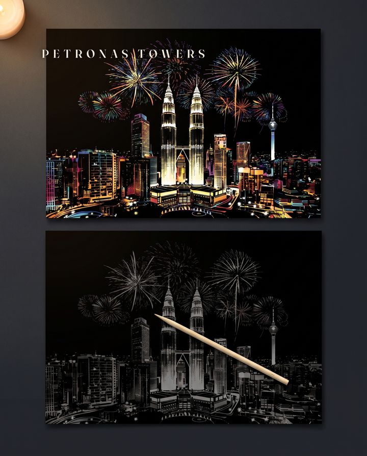 Torri Petronas · Kuala Lumpur · il disegno finito