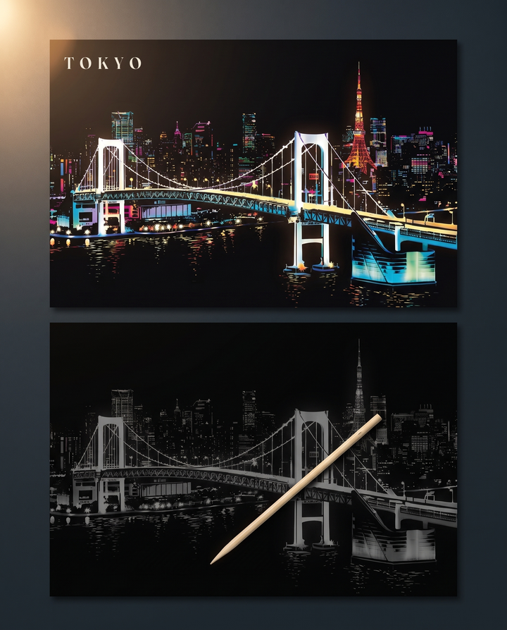 Tokyo · Le luci di Shibuya · il disegno finito
